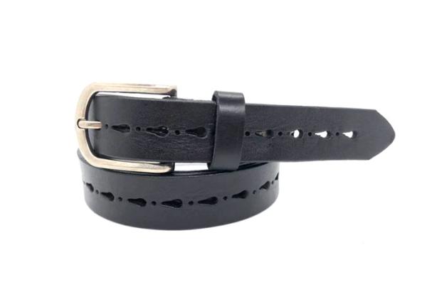Black Women's Fashion Leather Belts For Jeans Pants Plus Size Western Design Belt Alloy Buckle