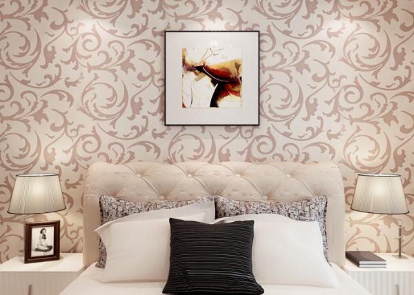 Elegant Non - woven Modern Removable Wallpaper  / Leaf Pattern Wallpaper