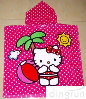 Full Reactive Printing Hooded Poncho Towels Azo Free Personalized
