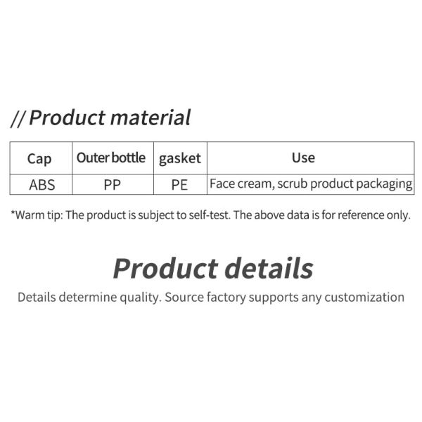 Impresión en serigrafía 80-200g Envase grande crema de exfoliación para el cuerpo crema de mantequilla ecológica frascos de pared doble frascos de plástico anchos