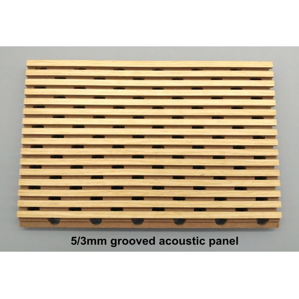 2440*128*16mm Grooved Decorative Wood Acoustic MDF Wall Panels Soundproofing Board