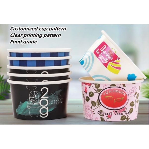 4.000kg Package Gross Weight Customized Flexo Printing Paper Bowl for Safe Ice Cream