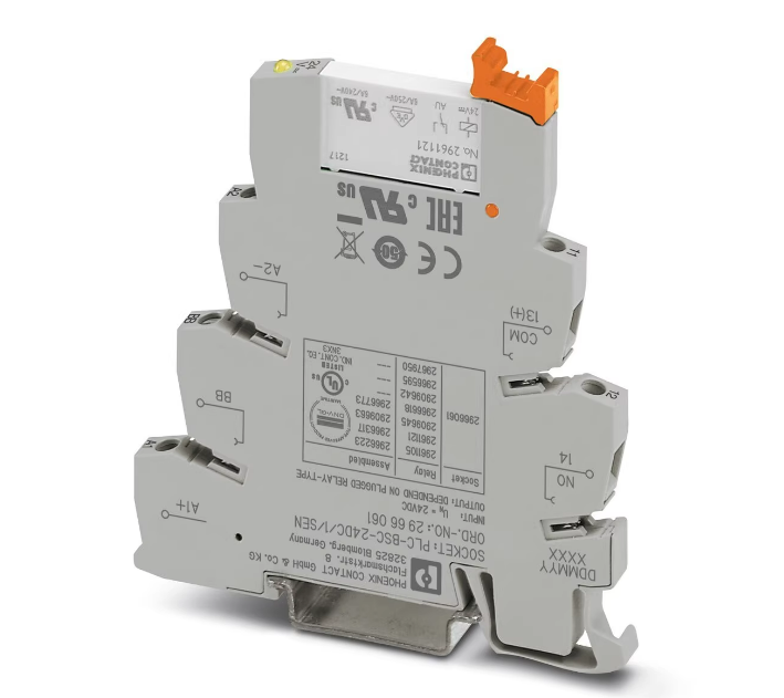 Phoenix Contact PLC-RSC- 24DC/1AU/SEN 2966317 серии интерфейсный реле, DIN рельсовая установка, 24В постоянная катушка, SPST, 1-полюсный