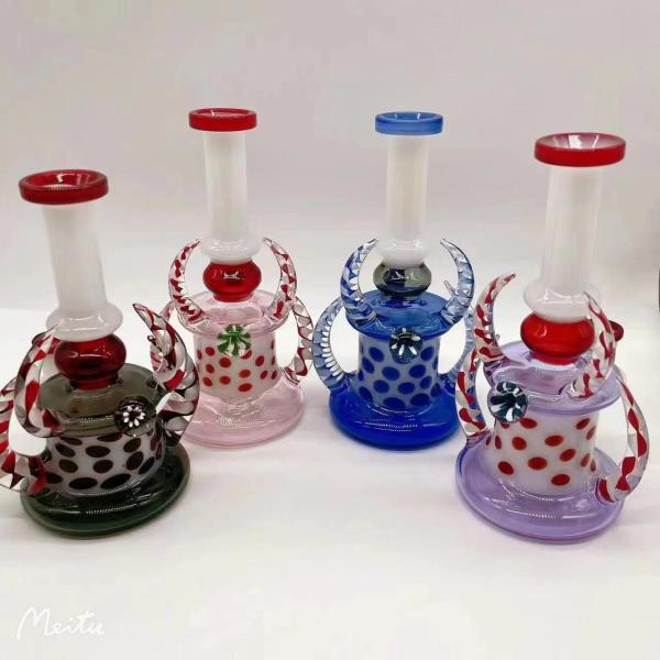 óleo Rig Glass Smoking Pipe do reciclador 11Inches com o Banger de quartzo de 14mm