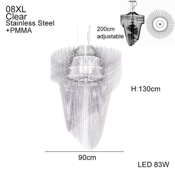 Nordic Modern Streamline Ceiling Pendant Lights Aria XL Pendant（WH-AP-630）