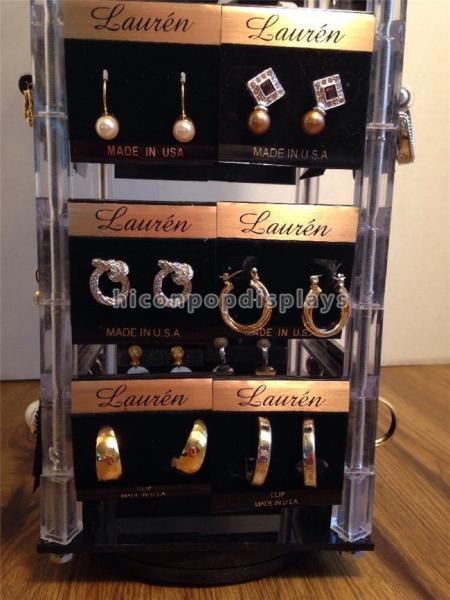 Jewellery Shop Acrylic Rotating Jewelry Display Stand 17 * 5 * 5'' For Shopping Centre
