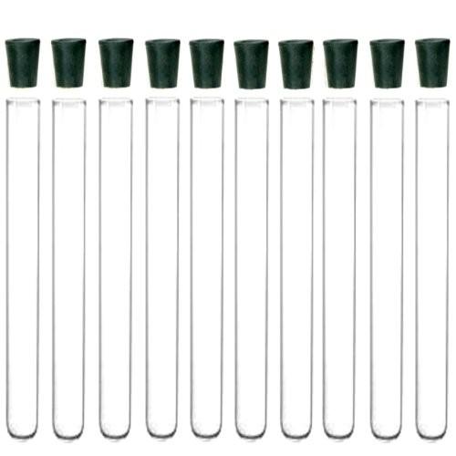 Borosilicate Glass Serological Test Tubes with Black Bakelite Screw Caps Silicon Liners, Vol.30ml 20x150mm