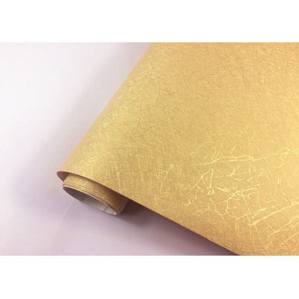 Fire - Proof Washable Damask Self Adhesive Wallpaper Golden Color European Style
