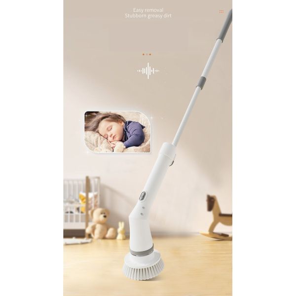 White Plastic Electric Cleaning Brush Set Top Selling Spin Scrubber for Deep Cleaning