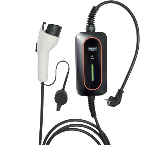 Cargador de vehículos eléctricos portátil 16A 32A Cargador de vehículos eléctricos móviles Tipo 1 Tipo 2 Cable de carga de vehículos eléctricos Nivel 2 Cargador de vehículos eléctricos