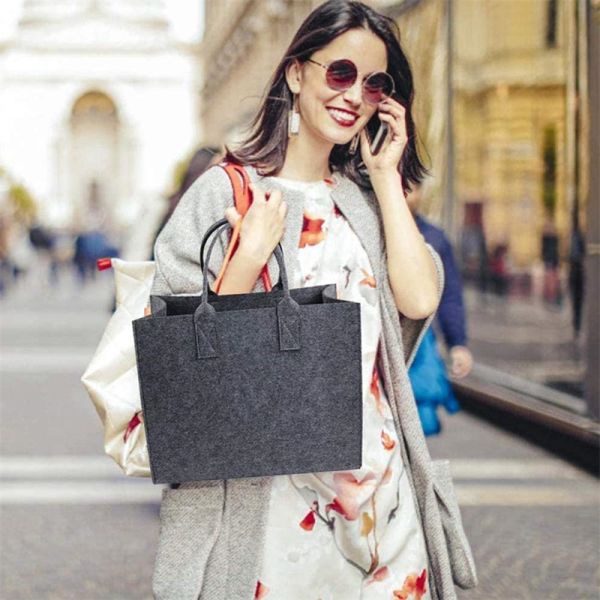 Foldable Multifunctional Felt Shopping Tote Bag 29*19*26cm