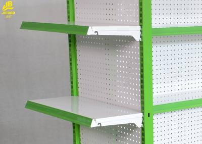 Light Duty Pharmacy Display Racks 5 Steel Layers Green Columns Middle Panel 0.5MM