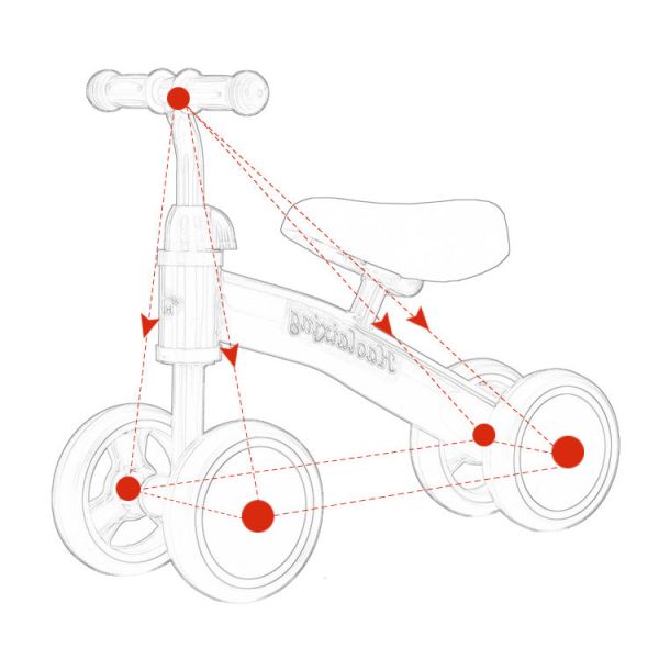Four-Wheel Balance Bike Scooter for Young Children Easy to Learn Walking NO Footrest