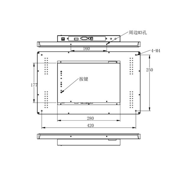 18.5 Inch Embedded Display Brand Android Industrial Control LCD Panel