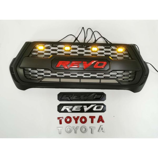 OEM Manufacturer Wholesale ABS Plastic Black Front Grill for Toyota Hilux Rocco Revo 2020 2021