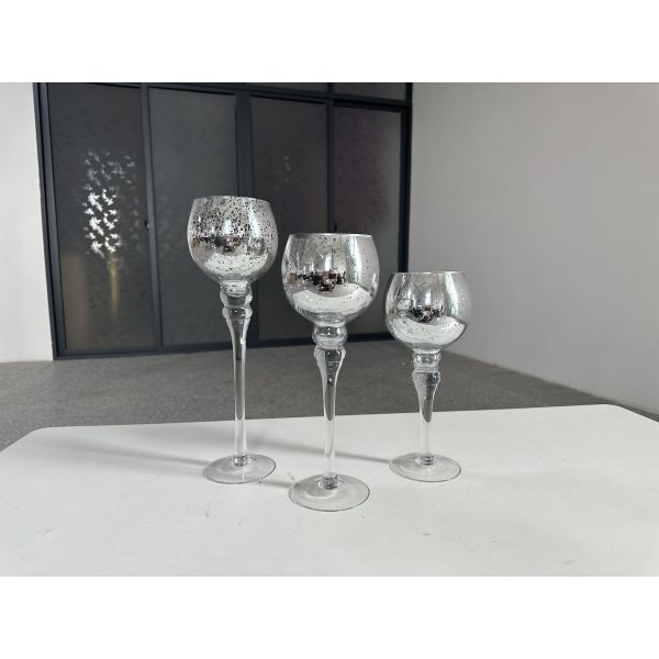 Свадебные принадлежности Стеклянный подсвечник 3 шт.