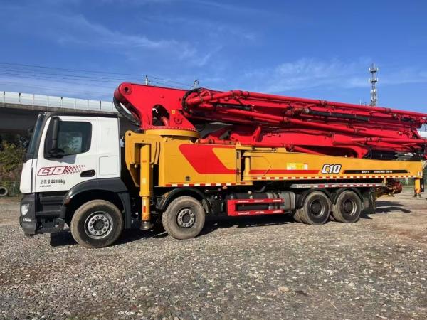 56m SANY Horizontal Used Concrete Pump Trucks Mounted Second Hand