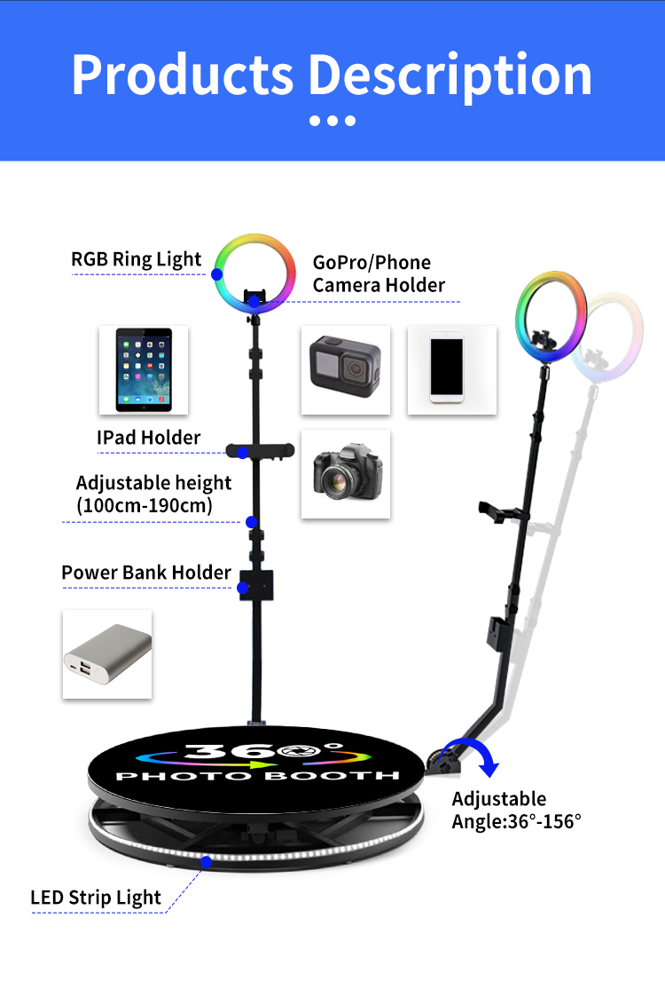 360-градусный фотошток для свадеб Все аксессуары Реквизиты Опциональная грузоподъемность 500 кг