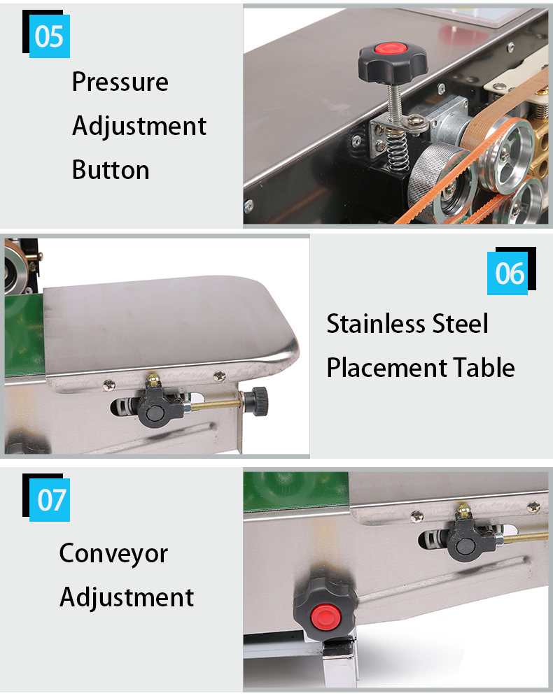 Machine de scellage thermique en acier inoxydable à propulsion électrique DUOQI FR-770SS