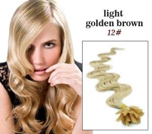 32 Custom Human Hair Wigs ,  Golden U - Tip 100% Remy Real Pre Bonded Hair Extension