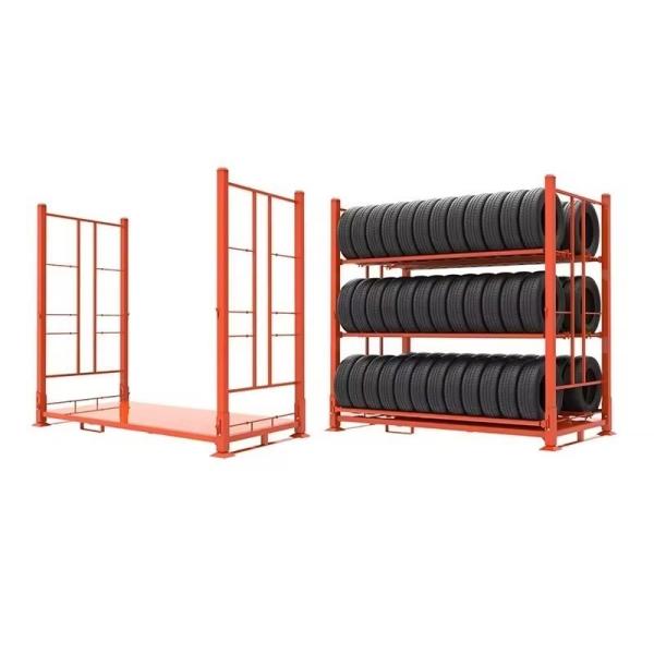 Customized Warehouse Steel Tire Storage Stacking Rack With Powder Coating In Marke