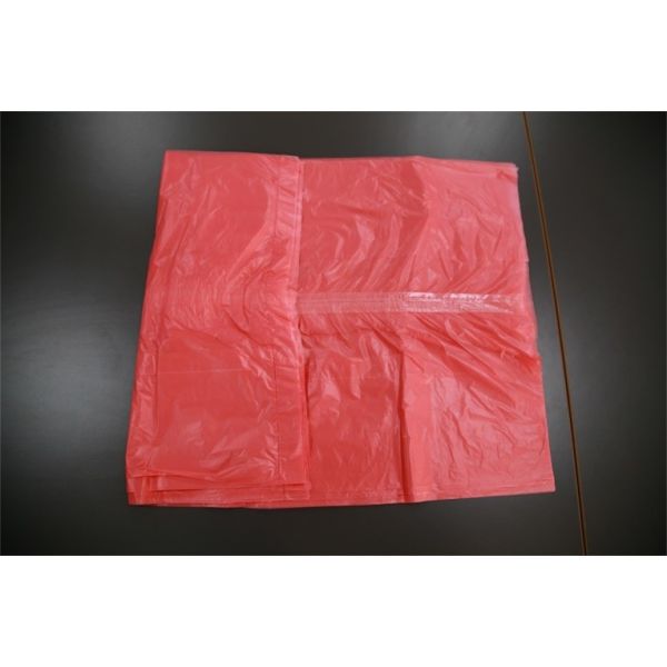 Red Dissolvable Water Soluble Laundry Bags , Disposable Soiled Linen Bag