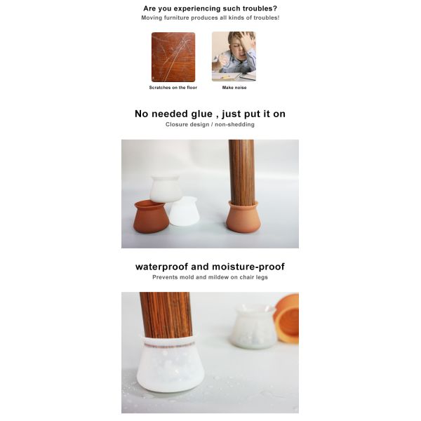 протекторы пола ноги стула силикона царапины анти- выскальзывания анти-