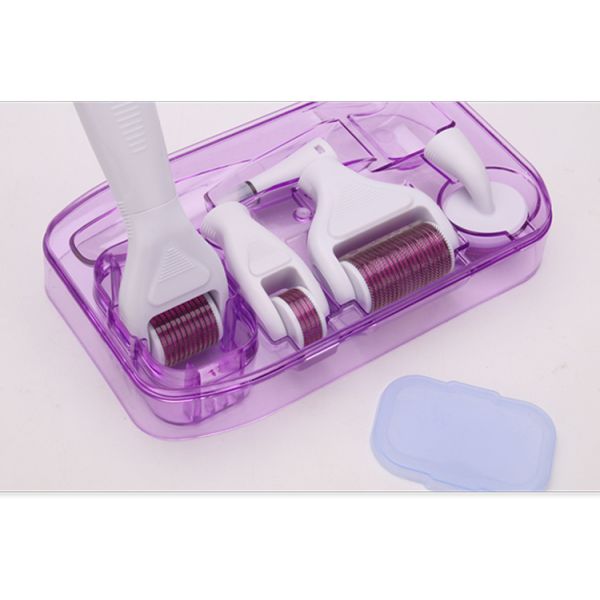 Newest ! 6 in 1 derma roller 12/300/720/1200 needles titanium micro needle therapy derma roller/ dermaroller