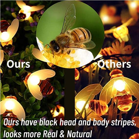 PVC 4 Inches 30LEDs Honey Bees Animal Shaped Solar Garden Lights