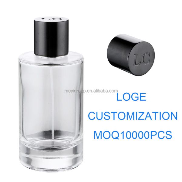 100ml Thick Bottom Glass Perfume Bottle with Black Metal Cap