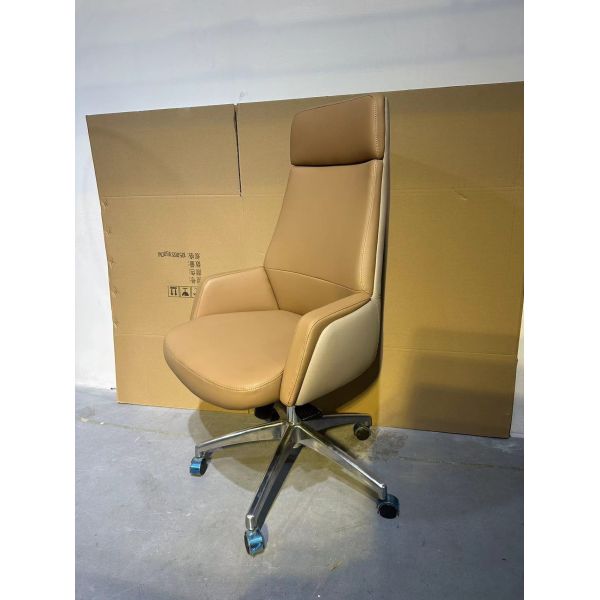 Luxury Office High Back PU Leather Chair Swivel For CEO