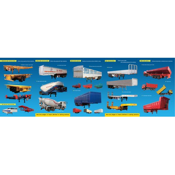 30000 кг Максимальная полезная нагрузка Система торможения двойной воздушной камеры Полуприцеп для транспорта