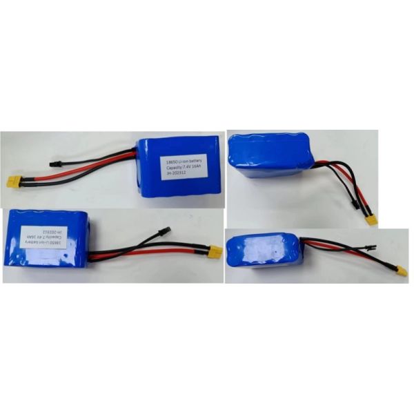 Custom Battery Pack 7.4V 16Ah 2S5P 18650 Cell 3200mAh BMS 25A With MX3.0 Charging Plug