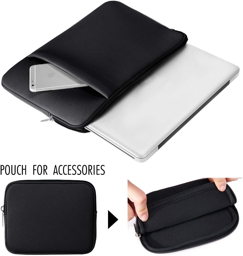 Outdoor Laptop Sleeve Case Protective Soft Padded Carrying Computer Bag with Front Pocket & Accessories Pouch LBX1217-2