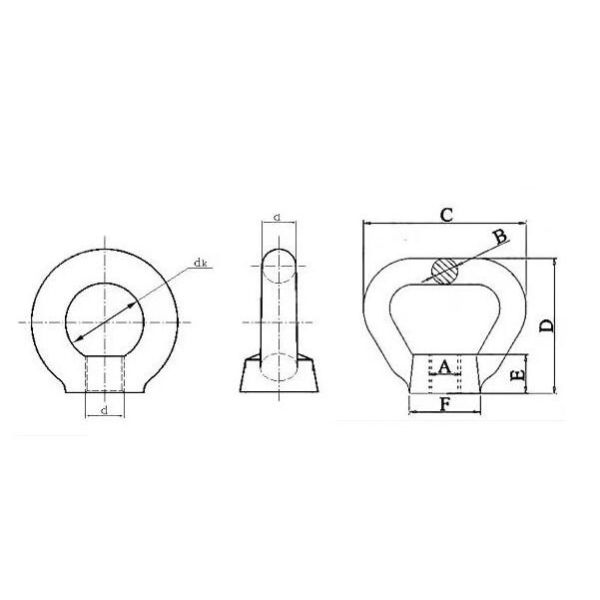 SS304 SS316 Forged Lifing Galvanized Oval Eye Nut DIN582 Zinc Plate Surface