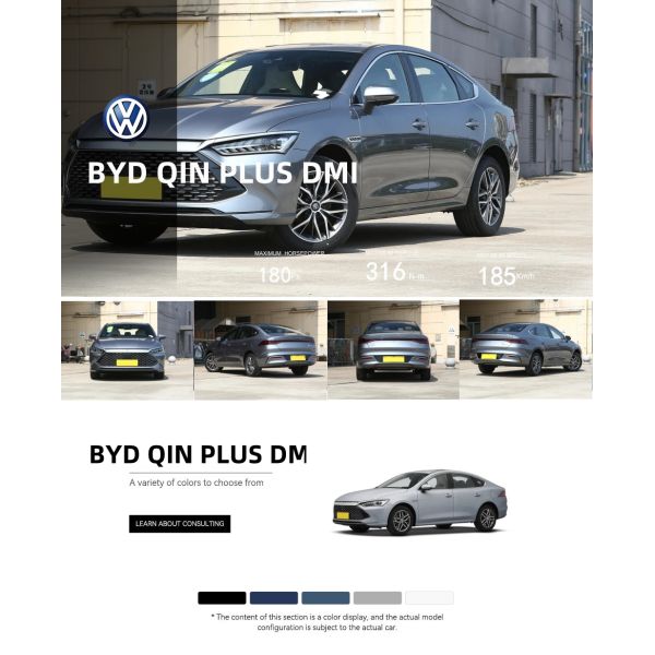 2026 BYD Qin PLUS DM-i A+ Class Sedan PHEV FWD E-CVT Super Hybrid Fast Charging Long Range Smart Cockpit L2 ADAS for Global Export