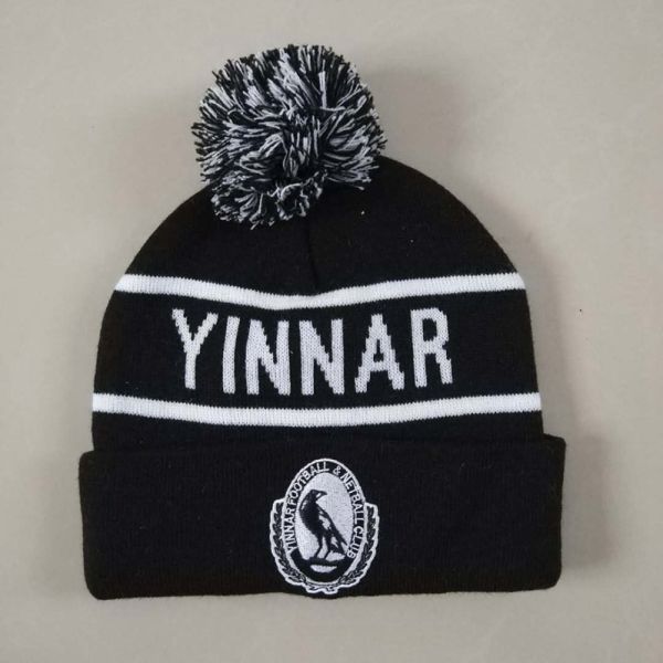 62cm Knitted Pom Beanie Hat Acrylic Cuff Knitted Jacquard Beanie Caps