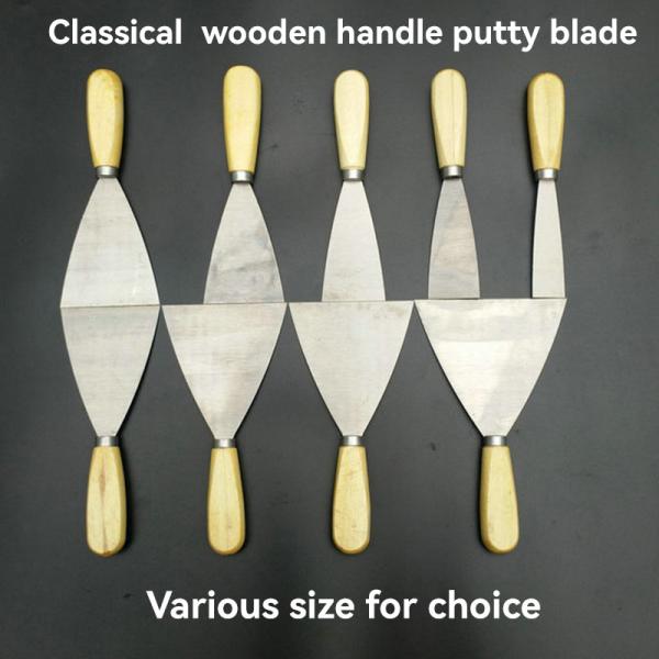 90 Degree Blade Angle Wooden Handle Paint Putty Knife Stainless Iron Scraper