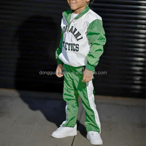 Children Cropped Hoodies And Sweatpants Set Designer Boys Tracksuits Custom Size