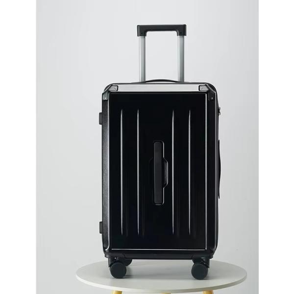 Lightweight Unisex 20-Inch Aluminum ABS Trolley Case with Multi-Function Password Lock USB Charging Interface and Cup Holder