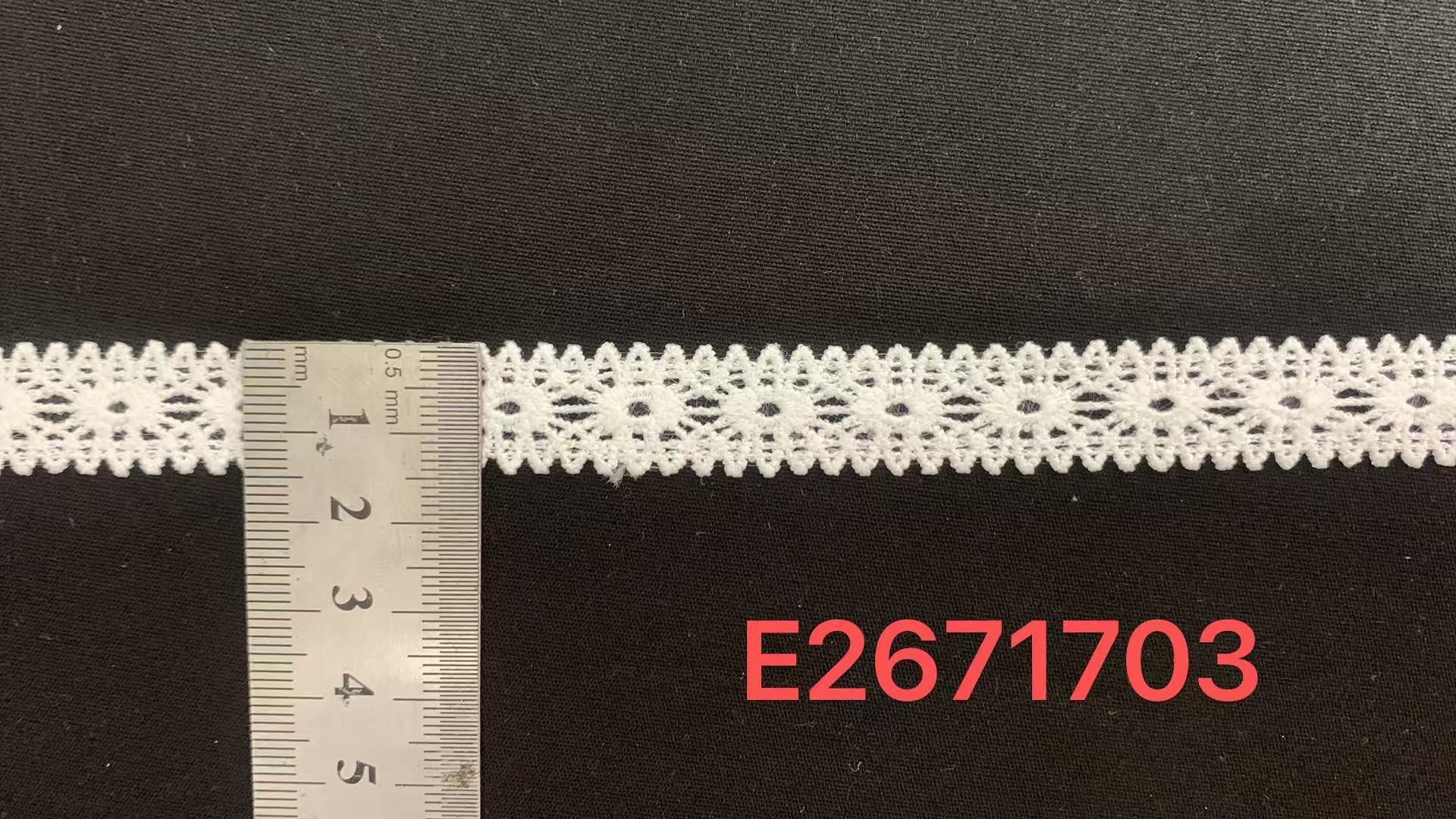 Milk Yarn Lace Trim 1.5cm Continuous Oval Geometric Hollow Structure Silky Soft Flat Shape for Garment Lingerie Wholesale Lace Accessory
