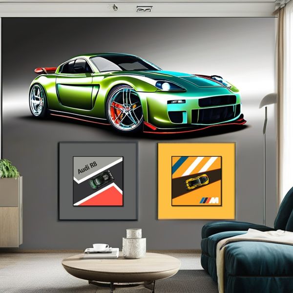 Electric Alloy Car Wall Murals Perfect Decoration for Home bh6