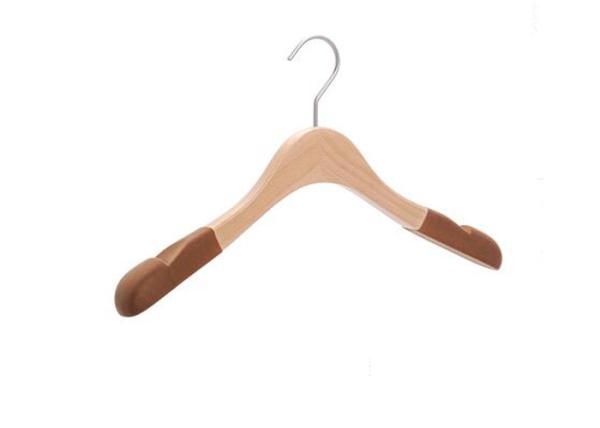 Custom Heavy Duty Clothing Store Hangers , Wooden Retail Hangers With Lint