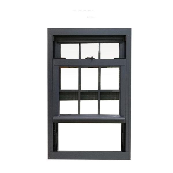 Design Courtyard Single Hung Sash Aluminum Windows with Fibreglass Screen Netting