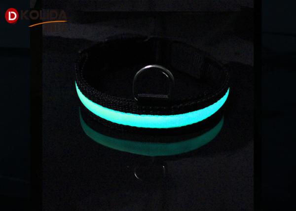 Nylon Night Safety Pet Flashing LED Flashing Dog Collar , Size S / M / L Easy Walk Dog Collar