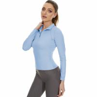 L'anti équitation UV de femmes bleues complète les chemises équestres 230gsm