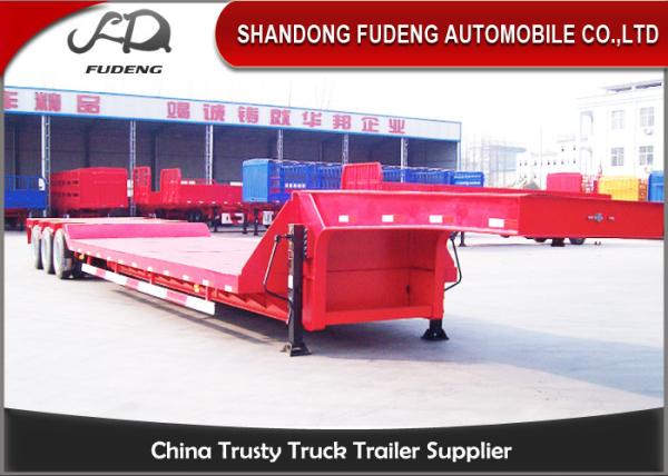 40T 2 Axle Flat Low Bed Semi Trailer / Lowboy Semi Trailer CCC Certification