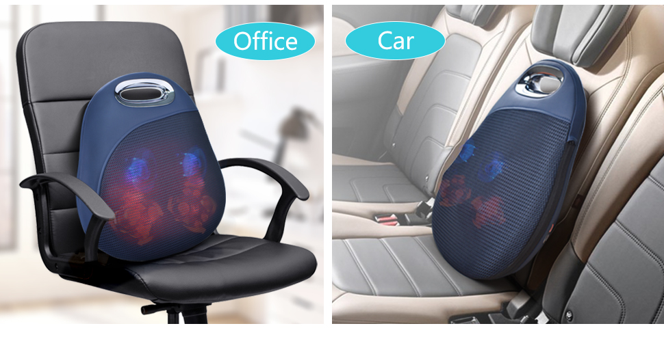 Wireless Remote Control Massage Pillow for Waist Application with 1 Year Warranty
