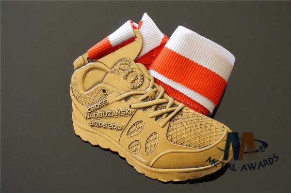 Customized 3D Mold Medals Personlized Shoes Shape Medailles Antuique Gold Metal Finish