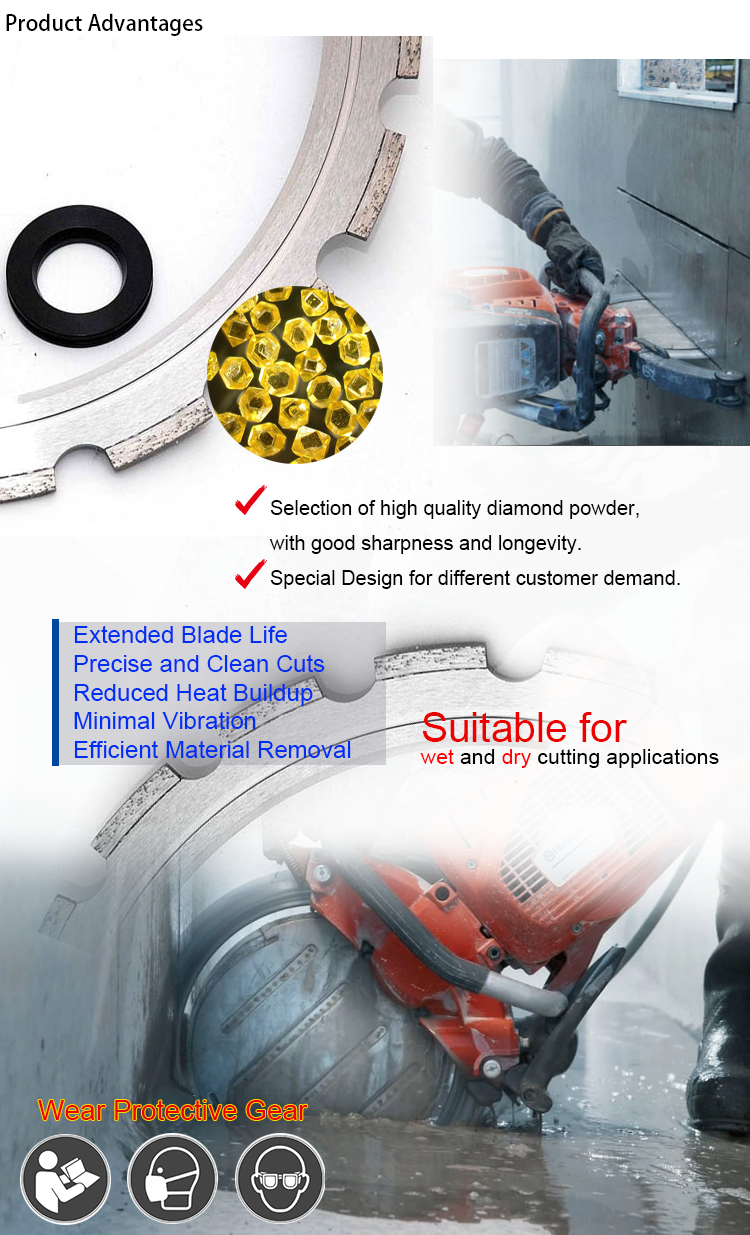 350mm Ring Diamond Concrete Saw Blades for Cutting Concrete, Reinforced Concrete